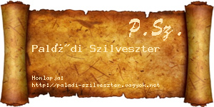 Paládi Szilveszter névjegykártya